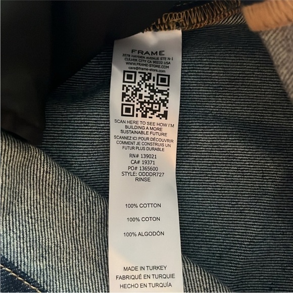 NWT. Frame Oversized Button Detail Denim Mini Jean denim Dress - Large - Picture 10 of 11